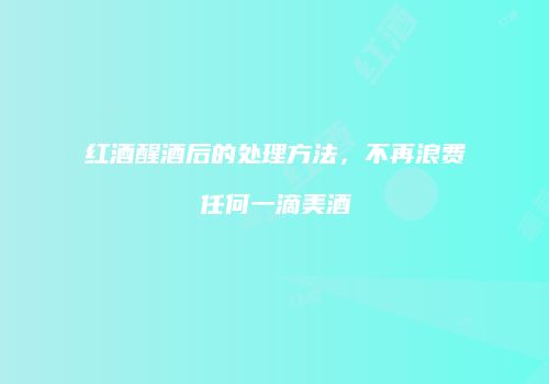 红酒醒酒后的处理方法，不再浪费任何一滴美酒