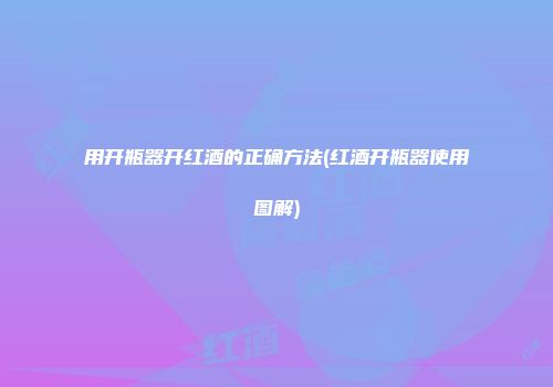 用开瓶器开红酒的正确方法(红酒开瓶器使用图解)