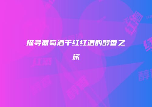 探寻葡萄酒干红红酒的醇香之旅