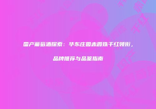 国产葡萄酒探索：华东庄园赤霞珠干红领衔，品牌推荐与品鉴指南