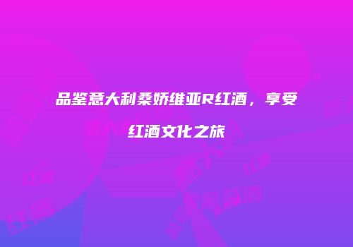 品鉴意大利桑娇维亚R红酒，享受红酒文化之旅