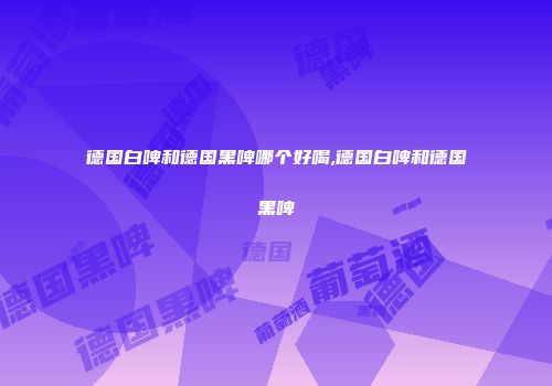 德国白啤和德国黑啤哪个好喝,德国白啤和德国黑啤