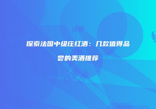 探索法国中级庄红酒：几款值得品尝的美酒推荐