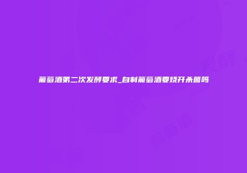 葡萄酒第二次发酵要求_自制葡萄酒要烧开杀菌吗