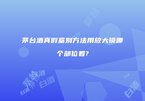 茅台酒真假鉴别方法用放大镜哪个部位看?