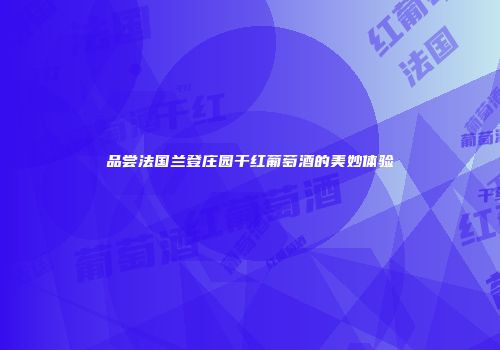 品尝法国兰登庄园干红葡萄酒的美妙体验