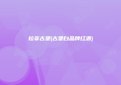 拉菲古堡(古堡白品牌红酒)