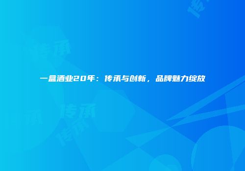 一盒酒业20年：传承与创新，品牌魅力绽放
