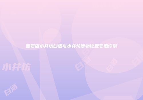 壹号店水井坊白酒与水井坊博物馆壹号酒详解