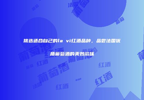 挑选适合自己的la vi红酒品种，品尝法国优质葡萄酒的美妙滋味