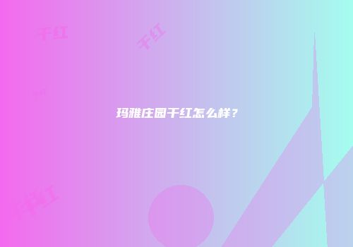 玛雅庄园干红怎么样？