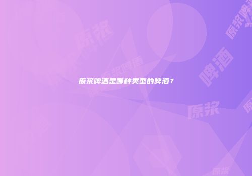 原浆啤酒是哪种类型的啤酒？