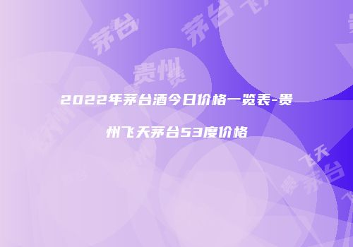 2022年茅台酒今日价格一览表-贵州飞天茅台53度价格