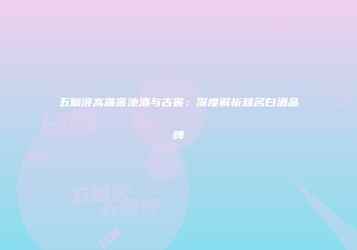 五粮液高端窖池酒与古窖：深度解析知名白酒品牌