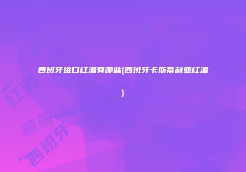 西班牙进口红酒有哪些(西班牙卡斯蒂利亚红酒)