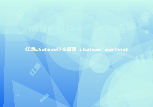 红酒chateau什么意思_chateau martinet