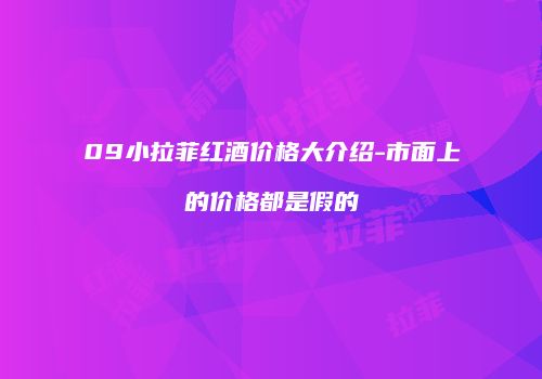 09小拉菲红酒价格大介绍-市面上的价格都是假的