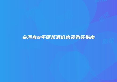 宗河春8年原浆酒价格及购买指南
