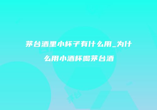 茅台酒里小杯子有什么用_为什么用小酒杯喝茅台酒