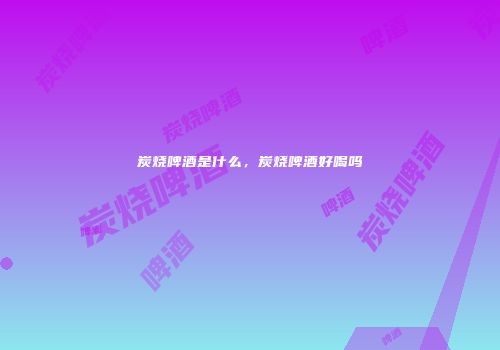 炭烧啤酒是什么，炭烧啤酒好喝吗