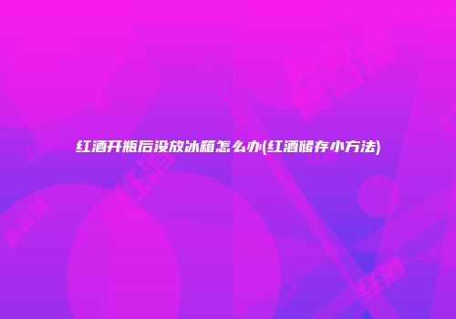 红酒开瓶后没放冰箱怎么办(红酒储存小方法)