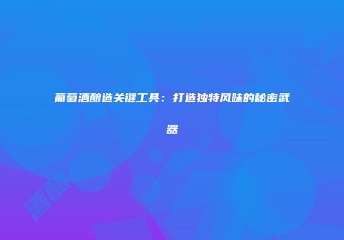 葡萄酒酿造关键工具：打造独特风味的秘密武器