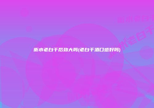衡水老白干后劲大吗(老白干酒口感好吗)