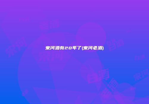 宋河酒有20年了(宋河老酒)