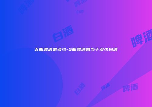 五瓶啤酒是多少-5瓶啤酒相当于多少白酒