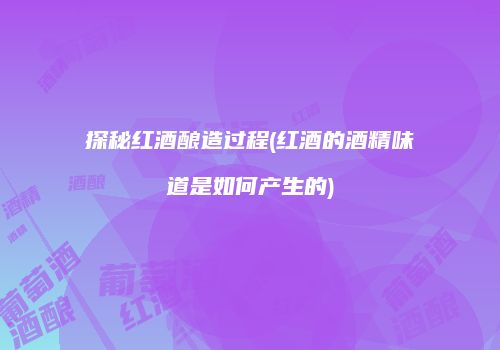 探秘红酒酿造过程(红酒的酒精味道是如何产生的)