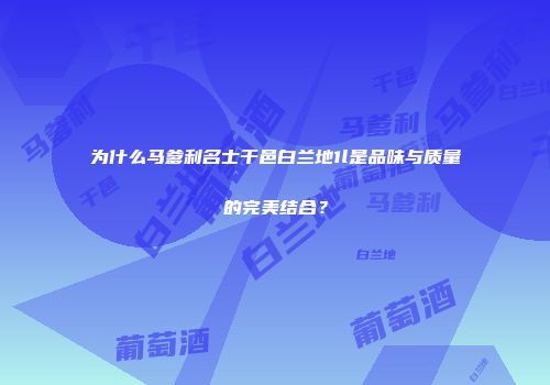 为什么马爹利名士干邑白兰地1l是品味与质量的完美结合？