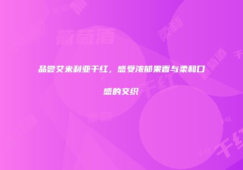 品尝艾米利亚干红，感受浓郁果香与柔和口感的交织