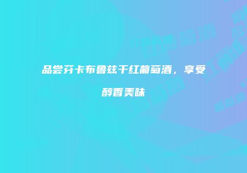 品尝芬卡布鲁兹干红葡萄酒，享受醇香美味