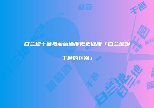 白兰地干邑与葡萄酒那更更健康「白兰地跟干邑的区别」