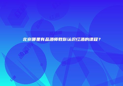 北京哪里有品酒师教你认识红酒的课程？