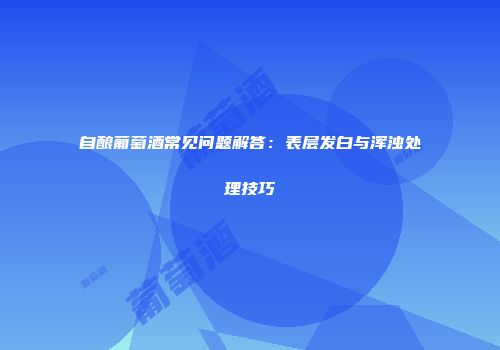 自酿葡萄酒常见问题解答：表层发白与浑浊处理技巧