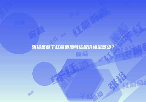 张裕窖藏干红葡萄酒特选级价格是多少？