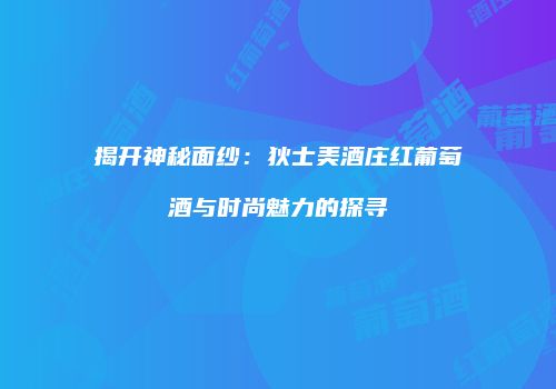 揭开神秘面纱：狄士美酒庄红葡萄酒与时尚魅力的探寻