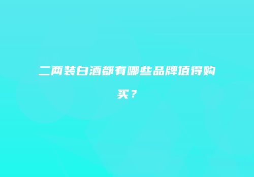 二两装白酒都有哪些品牌值得购买？