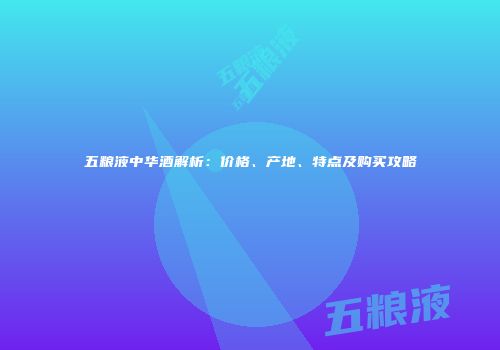 五粮液中华酒解析：价格、产地、特点及购买攻略