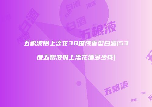 五粮液锦上添花38度浓香型白酒(53度五粮液锦上添花酒多少钱)