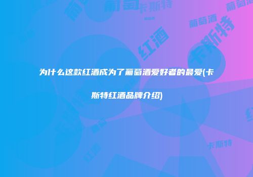 为什么这款红酒成为了葡萄酒爱好者的最爱(卡斯特红酒品牌介绍)