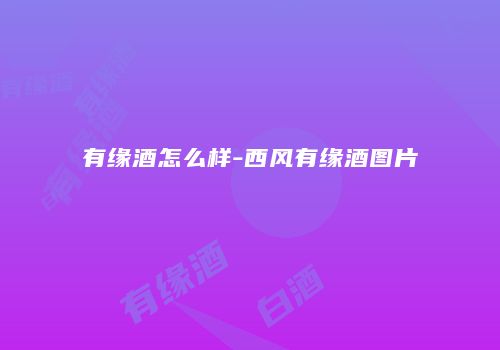 有缘酒怎么样-西风有缘酒图片