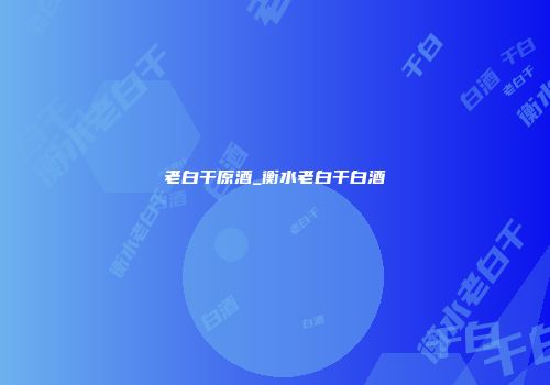 老白干原酒_衡水老白干白酒