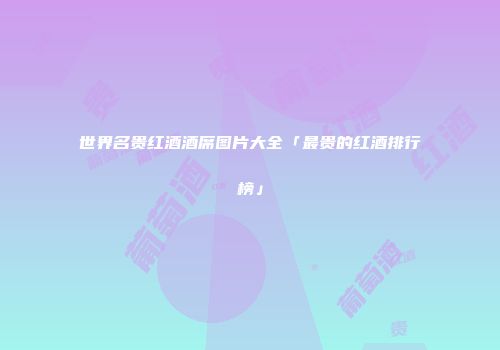 世界名贵红酒酒席图片大全「最贵的红酒排行榜」