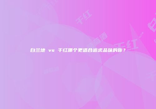 白兰地 vs 干红哪个更适合追求品味的你？
