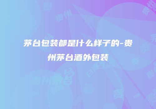 茅台包装都是什么样子的-贵州茅台酒外包装