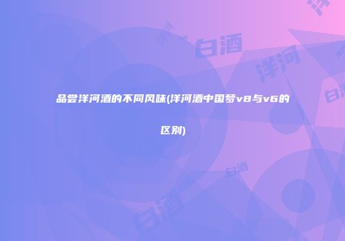 品尝洋河酒的不同风味(洋河酒中国梦v8与v6的区别)