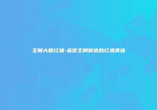 王朝大瓶红酒-品尝王朝酿造的红酒美味