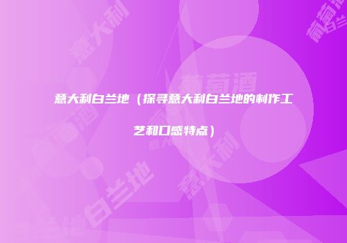 意大利白兰地（探寻意大利白兰地的制作工艺和口感特点）